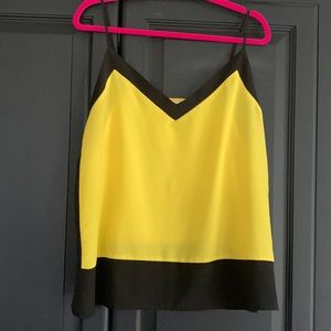 Yellow and black top with spaghetti straps Size L